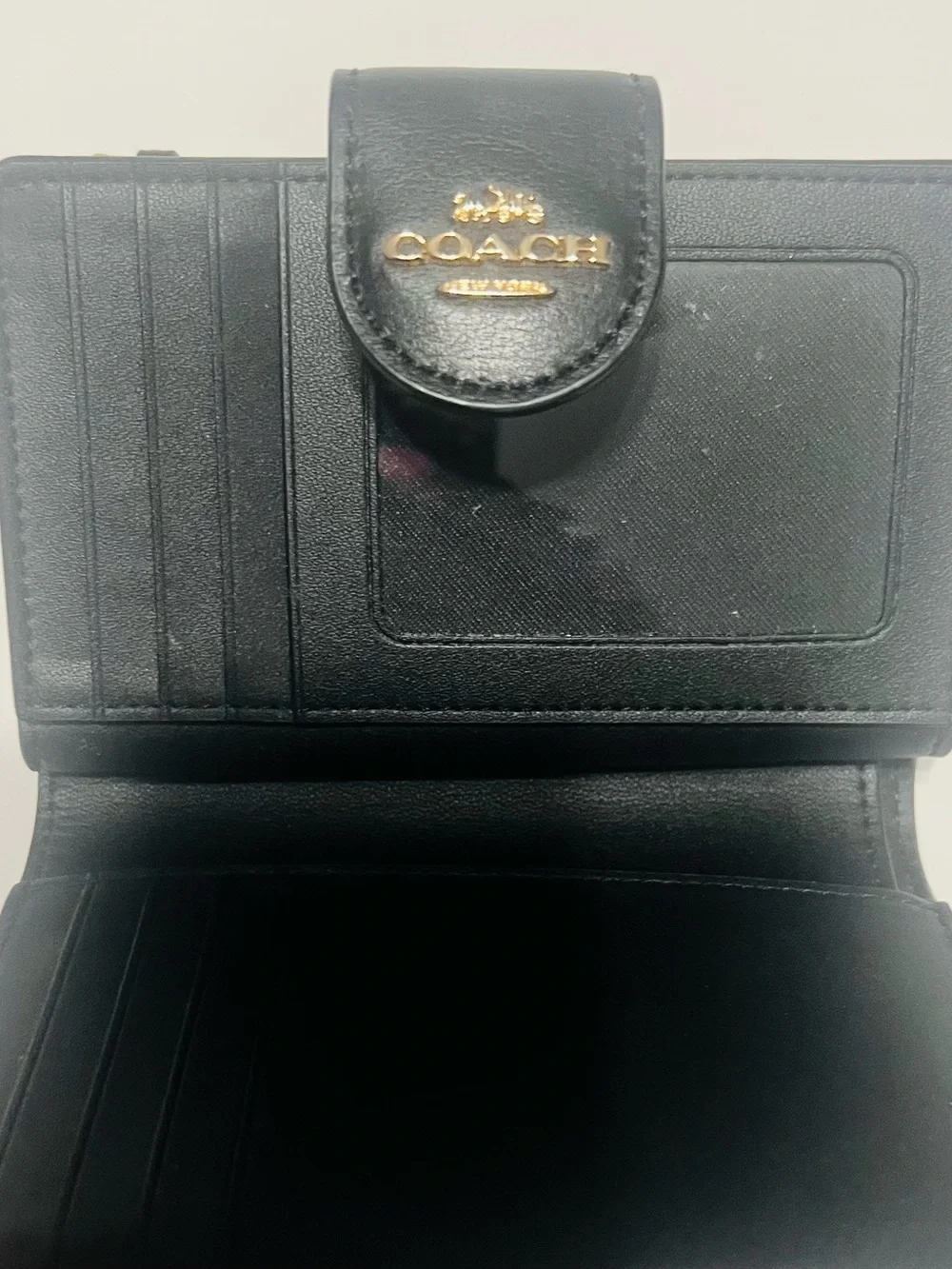 New Coach Brown and Black Signature Women’s Bifold Wallet with corner zip